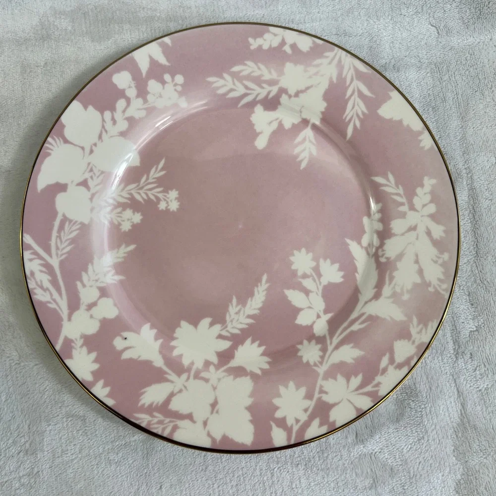 Pottery Barn Monique Lhuillier Rose Bouquet Salad Plates 8.5
